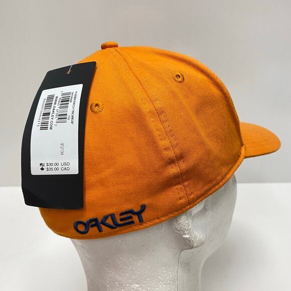 Oakley Factory Pilot Orange Hat Baseball Cap Rubber Patch TINCAN Size 7 M/L 22" - Picture 4 of 8
